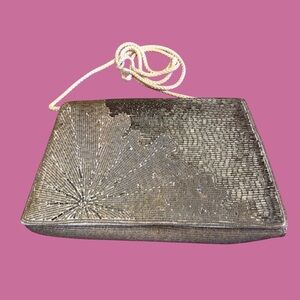 Vintage beaded clutch or crossbody purse
